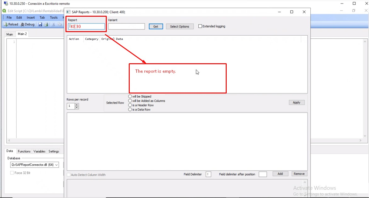 Error trying to extract data from report KE30, wit... Qlik Community